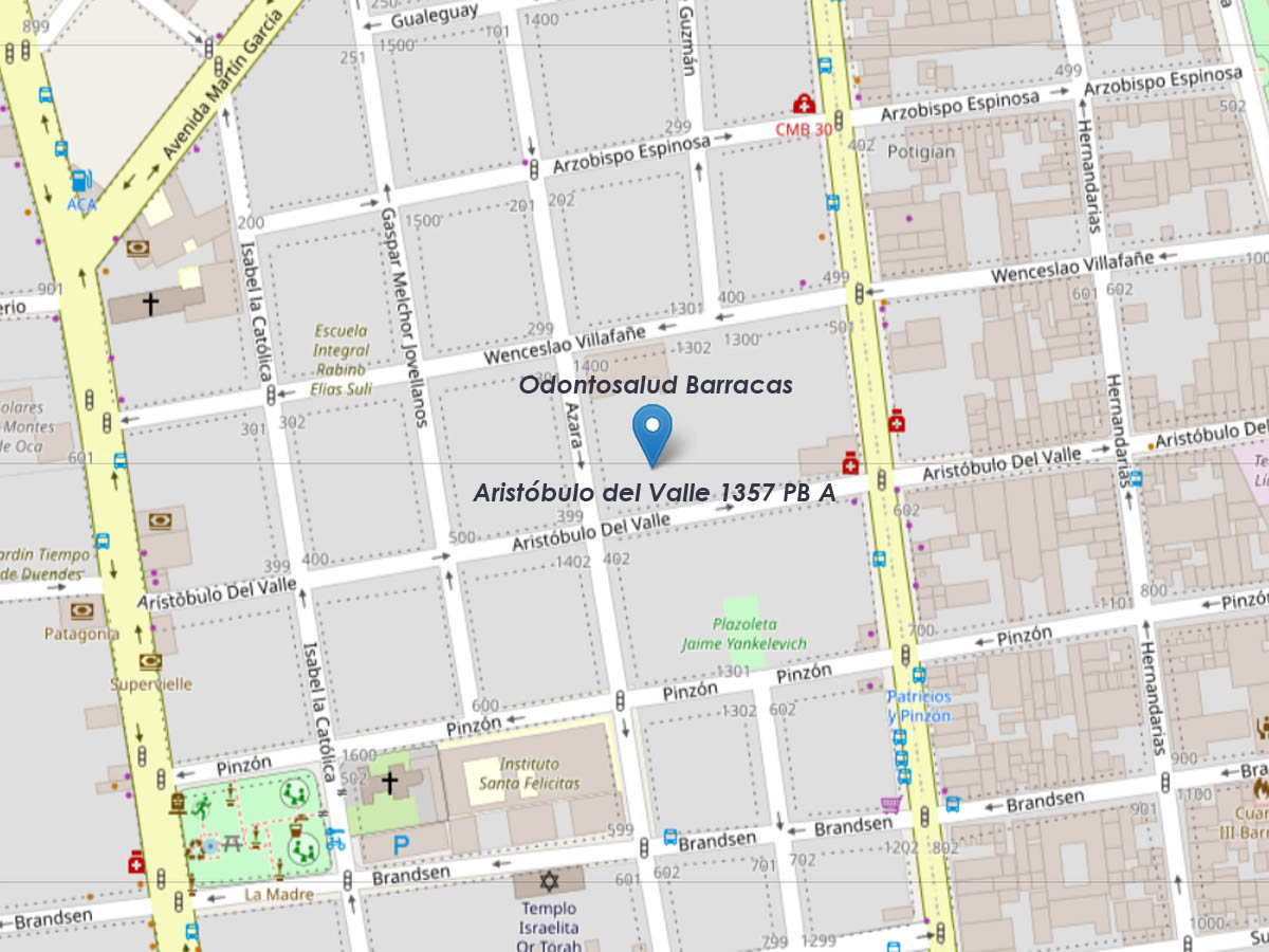 Mapa Odontosalud Barracas - Aristóbulo del Valle 1357